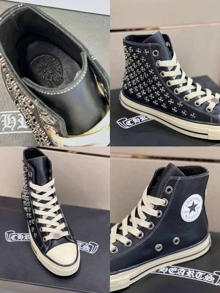 Chrome Hearts NIGO Men's Men's Leather Studded Canvas Shoes #nigo5859