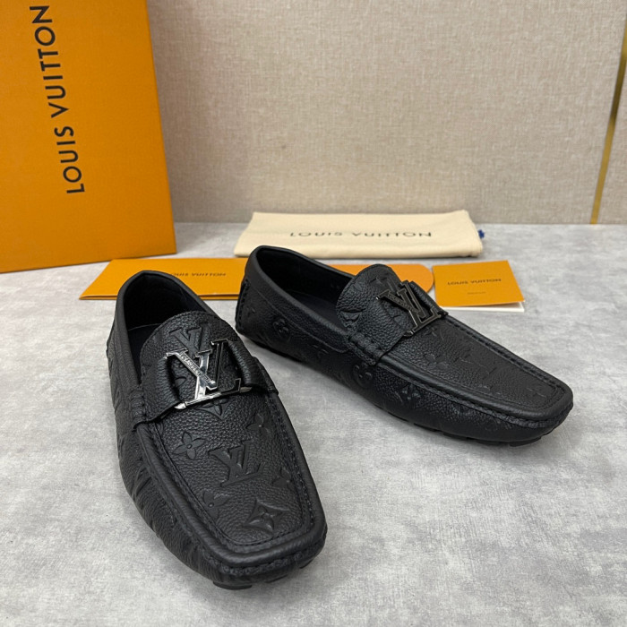 Louis Vuitton NIGO Leather Dark Grain Logo Muller Shoes #nigo94279