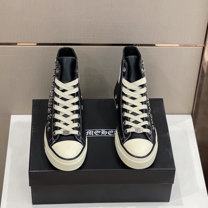 Chrome Hearts NIGO Men's Men's Leather Studded Canvas Shoes #nigo5859