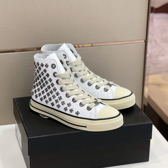Chrome Hearts NIGO Men's Men's Leather Studded Canvas Shoes #nigo5859