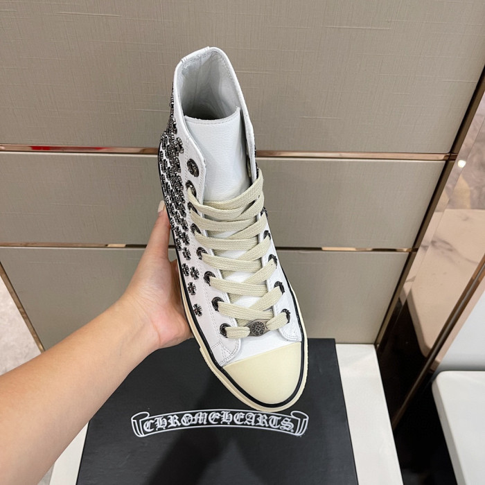 Chrome Hearts NIGO Men's Men's Leather Studded Canvas Shoes #nigo5859