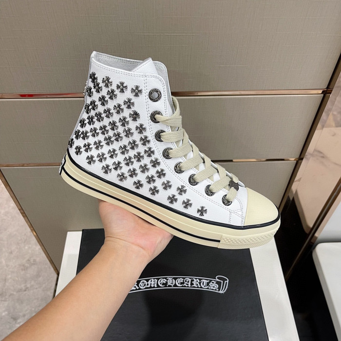Chrome Hearts NIGO Men's Men's Leather Studded Canvas Shoes #nigo5859