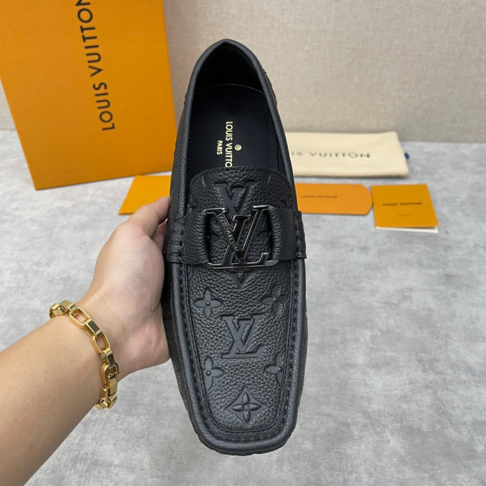 Louis Vuitton NIGO Leather Dark Grain Logo Muller Shoes #nigo94279