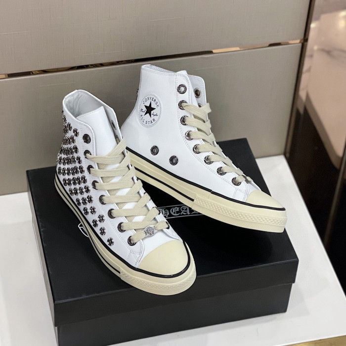Chrome Hearts NIGO Men's Men's Leather Studded Canvas Shoes #nigo5859