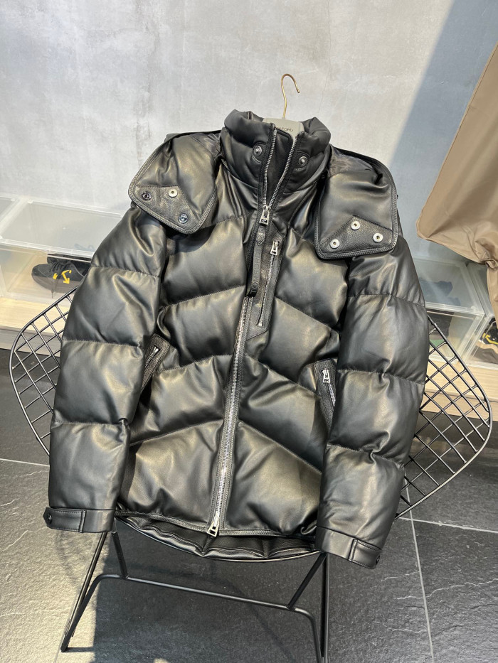 Tom Ford Black Leather Puffer Down Jacket Ngvp #nigo6555