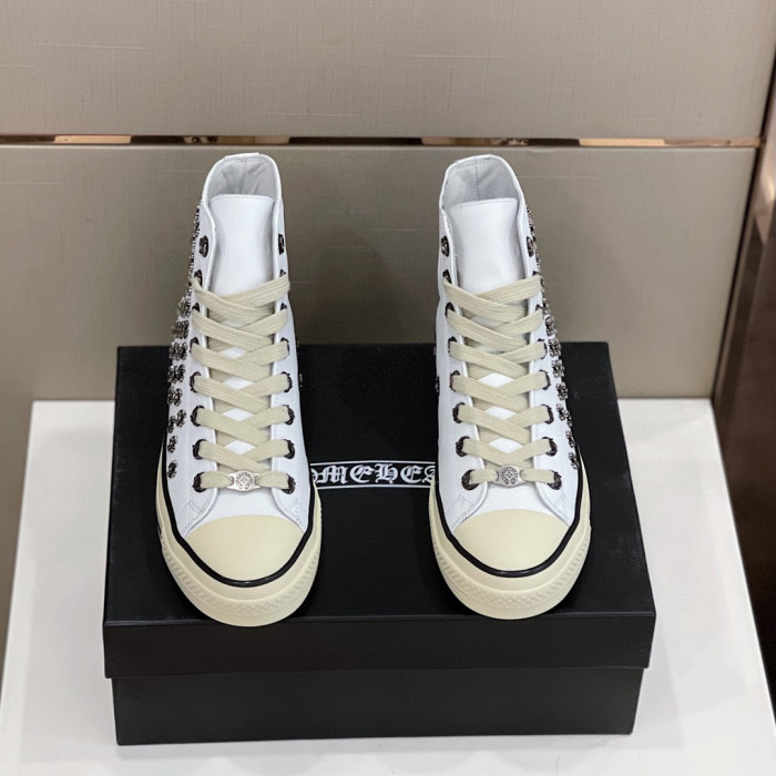 Chrome Hearts NIGO Men's Men's Leather Studded Canvas Shoes #nigo5859