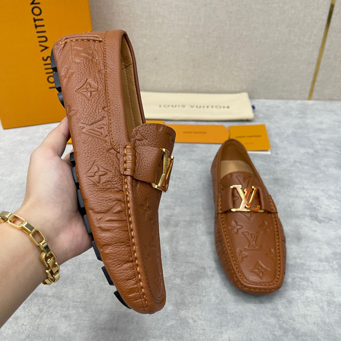 Louis Vuitton NIGO Leather Dark Grain Logo Muller Shoes #nigo94279