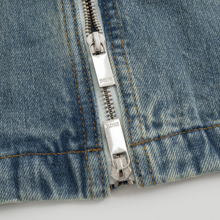 Dior NIGO Long Sleeved Denim Zippered Jacket #nigo94336