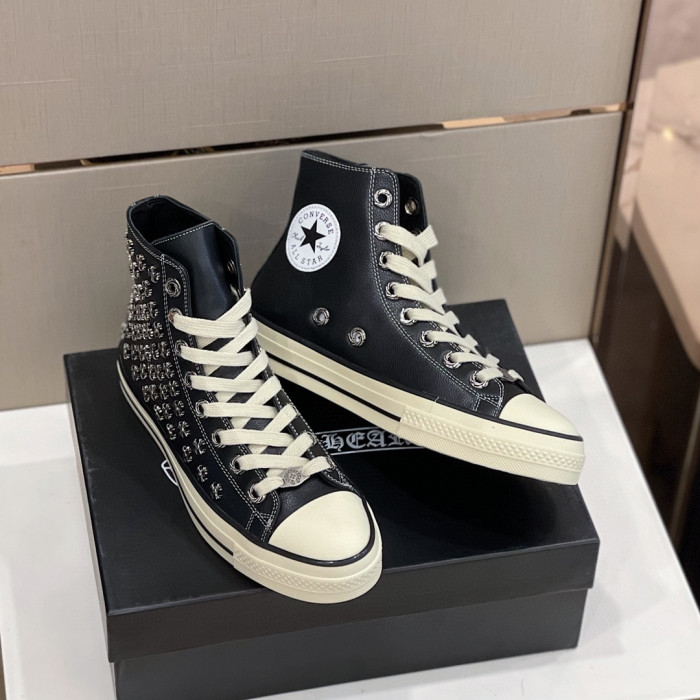 Chrome Hearts NIGO Men's Men's Leather Studded Canvas Shoes #nigo5859