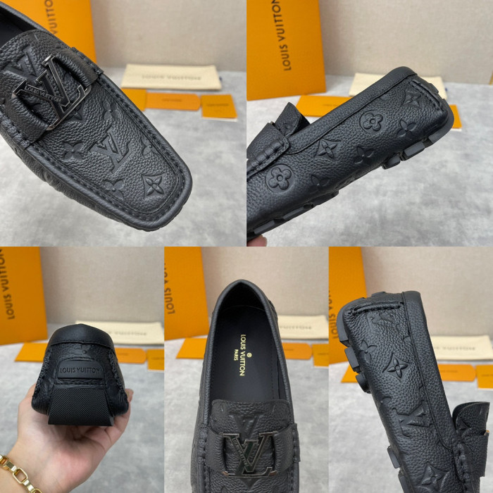 Louis Vuitton NIGO Leather Dark Grain Logo Muller Shoes #nigo94279