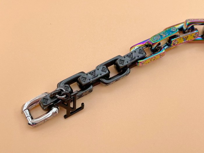Louis Vuitton Letter Refined Steel Multi-Color Necklace Bracelet Accessories Jewelry #nigo82654
