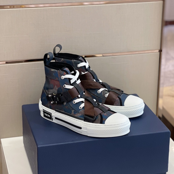 DIOR High-Top Lock Lace-Up Flats Shoes #nigo4782