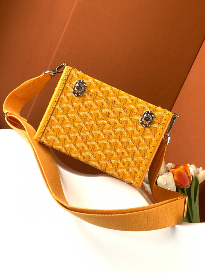 GOYARD Leather Box Shoulder Strap Oblique Straddle Bag #nigo21779