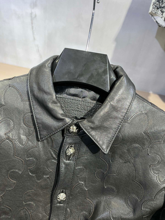 Chrome Hearts NIGO Spring And Autumn Long Sleeve Black Coat Leather Jacket #nigo94182
