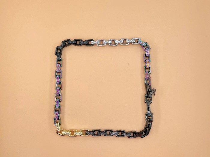 Louis Vuitton Letter Refined Steel Multi-Color Necklace Bracelet Accessories Jewelry #nigo82654
