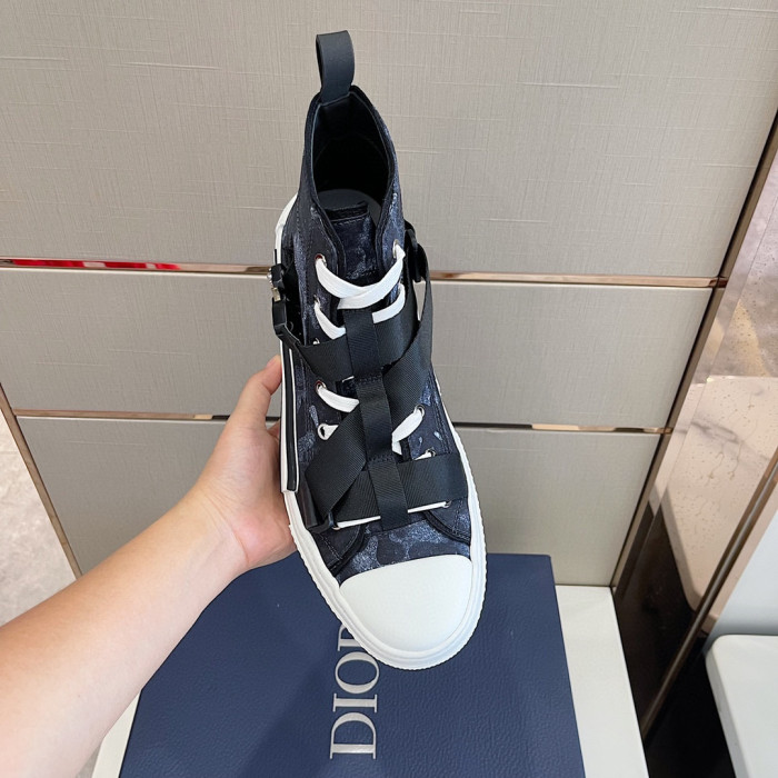 DIOR High-Top Lock Lace-Up Flats Shoes #nigo4782