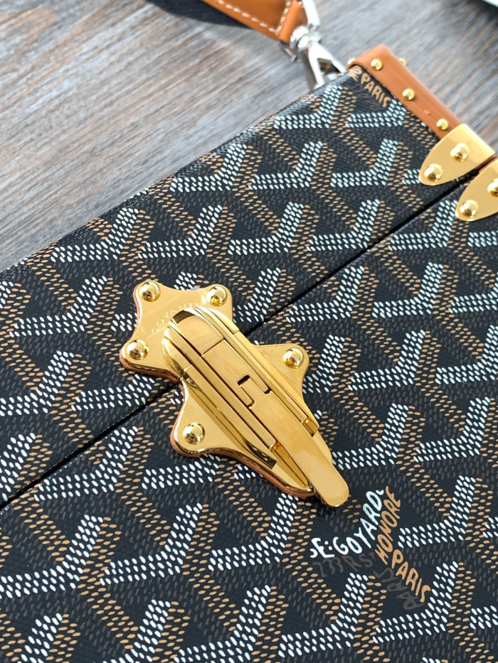 GOYARD Leather Box Shoulder Strap Oblique Straddle Bag #nigo21779