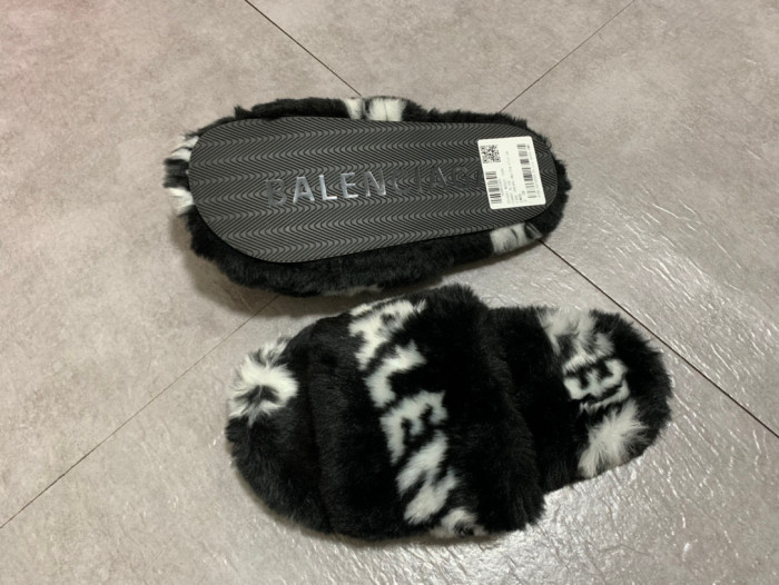 Balenciaga Men's Women's Letter Print Logo Plush Slipper Sandals Shoes #nigo51665