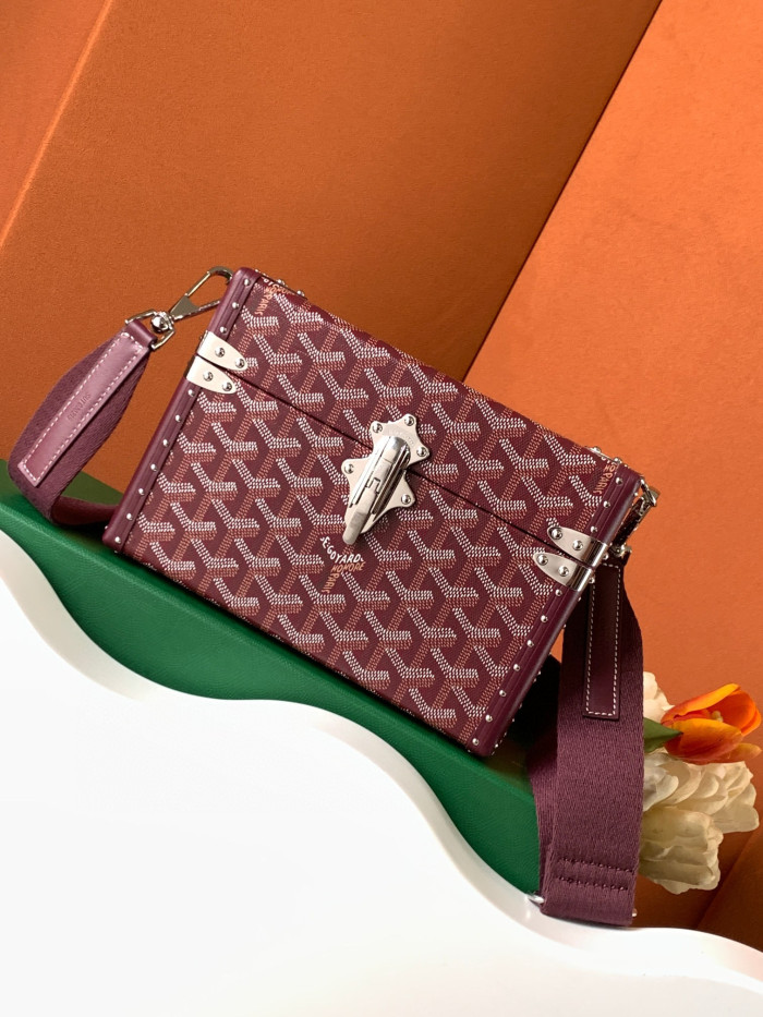 GOYARD Leather Box Shoulder Strap Oblique Straddle Bag #nigo21779