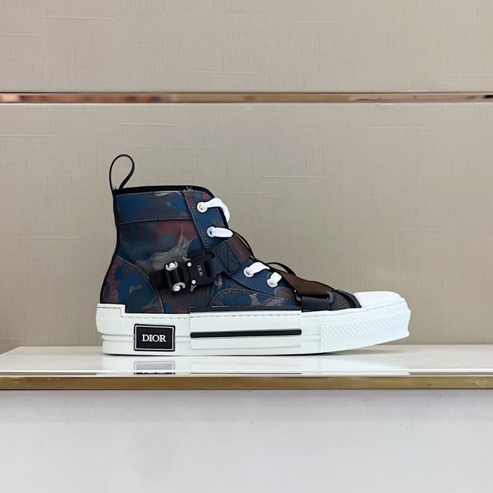 DIOR High-Top Lock Lace-Up Flats Shoes #nigo4782