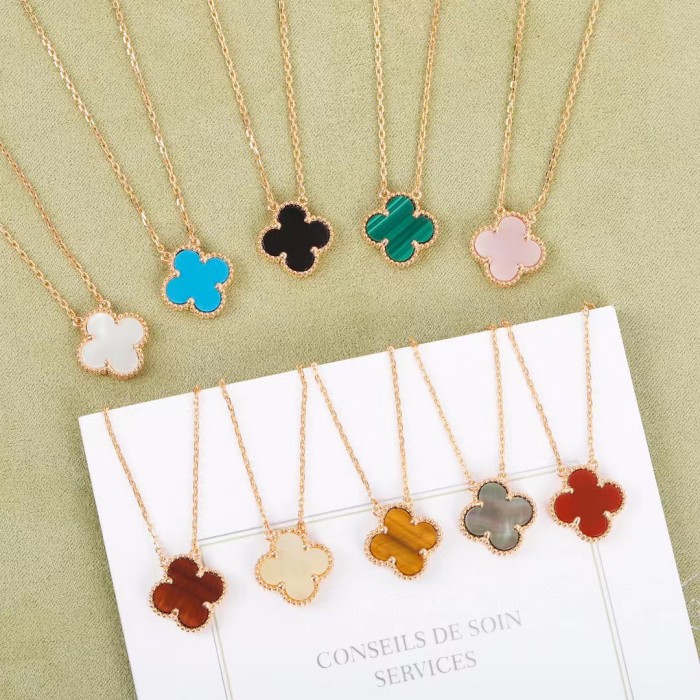 Van Cleef&Arpels Women's Flower shaped Original Stone Necklace Casual Wear Accessories Jewelry #nigo82572