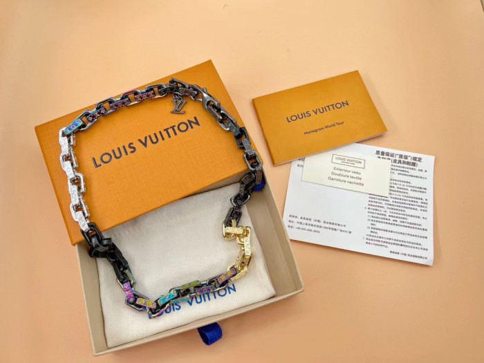 Louis Vuitton Letter Refined Steel Multi-Color Necklace Bracelet Accessories Jewelry #nigo82654