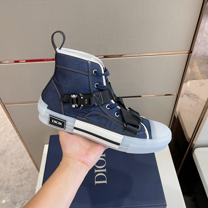 DIOR High-Top Lock Lace-Up Flats Shoes #nigo4782