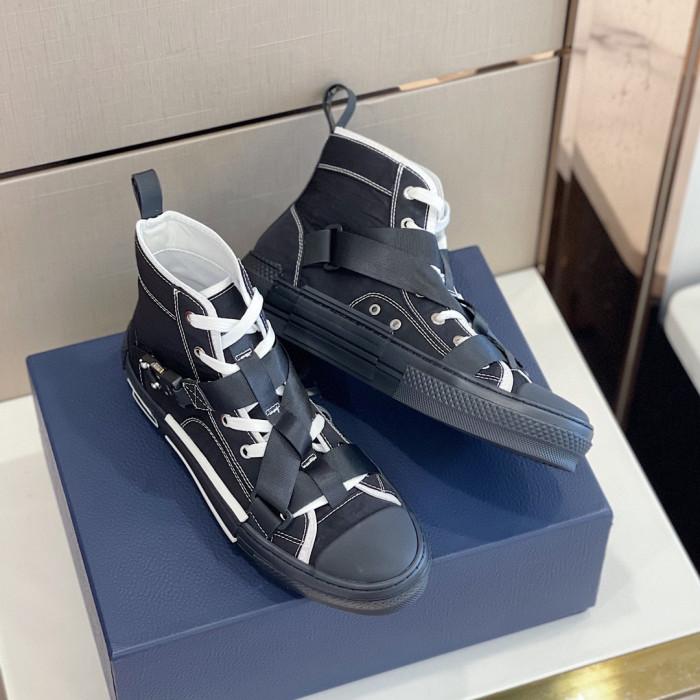 DIOR High-Top Lock Lace-Up Flats Shoes #nigo4782