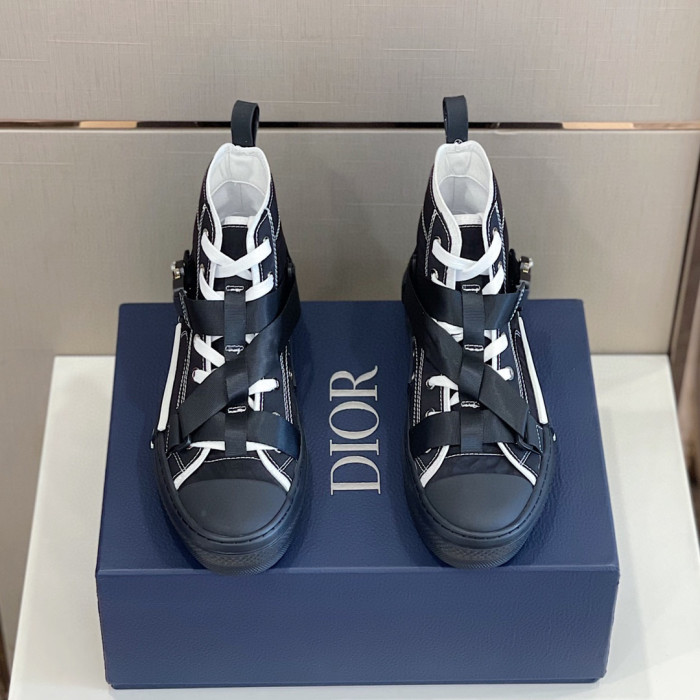DIOR High-Top Lock Lace-Up Flats Shoes #nigo4782