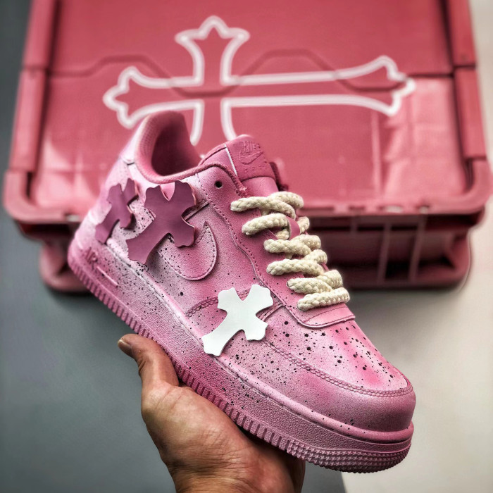 Chrome Hearts Pink Splash Paint Flat Bottom Sports Shoes Sneakers #nigo56294