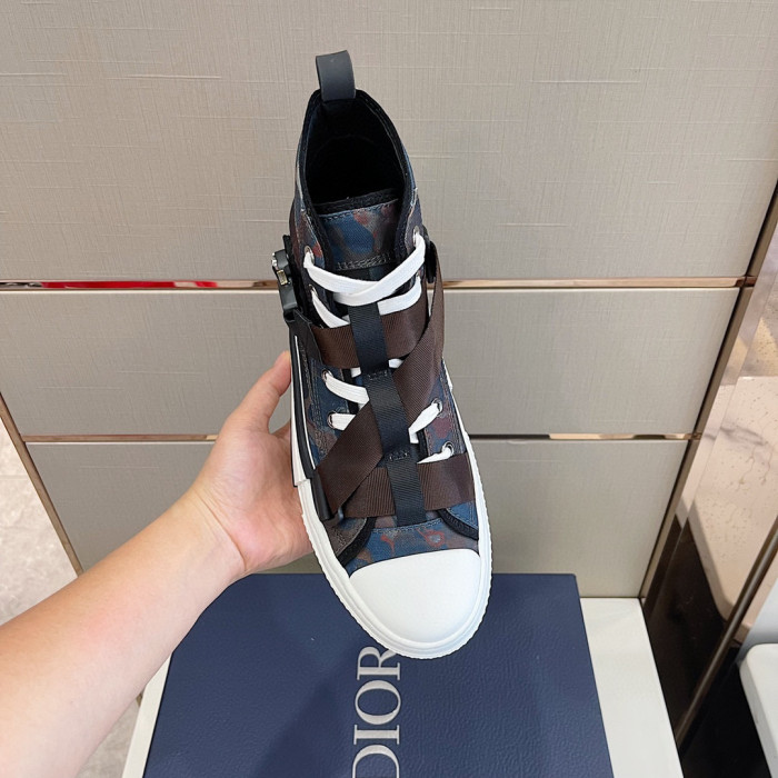 DIOR High-Top Lock Lace-Up Flats Shoes #nigo4782