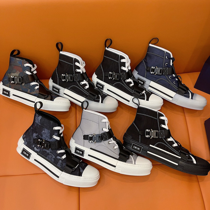 DIOR High-Top Lock Lace-Up Flats Shoes #nigo4782
