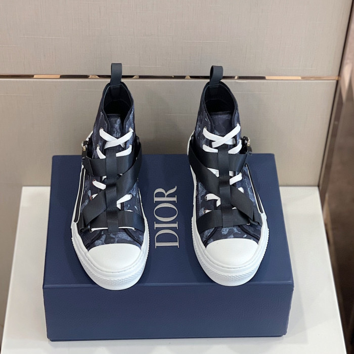 DIOR High-Top Lock Lace-Up Flats Shoes #nigo4782
