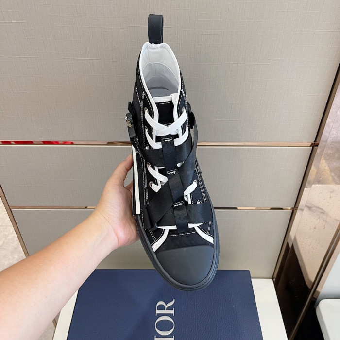 DIOR High-Top Lock Lace-Up Flats Shoes #nigo4782