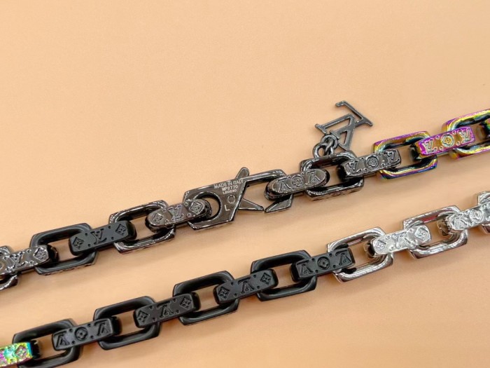 Louis Vuitton Letter Refined Steel Multi-Color Necklace Bracelet Accessories Jewelry #nigo82654