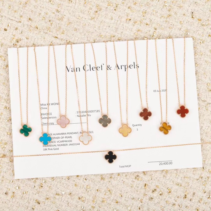 Van Cleef&Arpels Women's Flower shaped Original Stone Necklace Casual Wear Accessories Jewelry #nigo82572