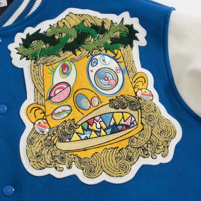 Saint Michael Autumn Winter Leather Sleeve Woolen Jackets Baseball Jacket #nigo56354