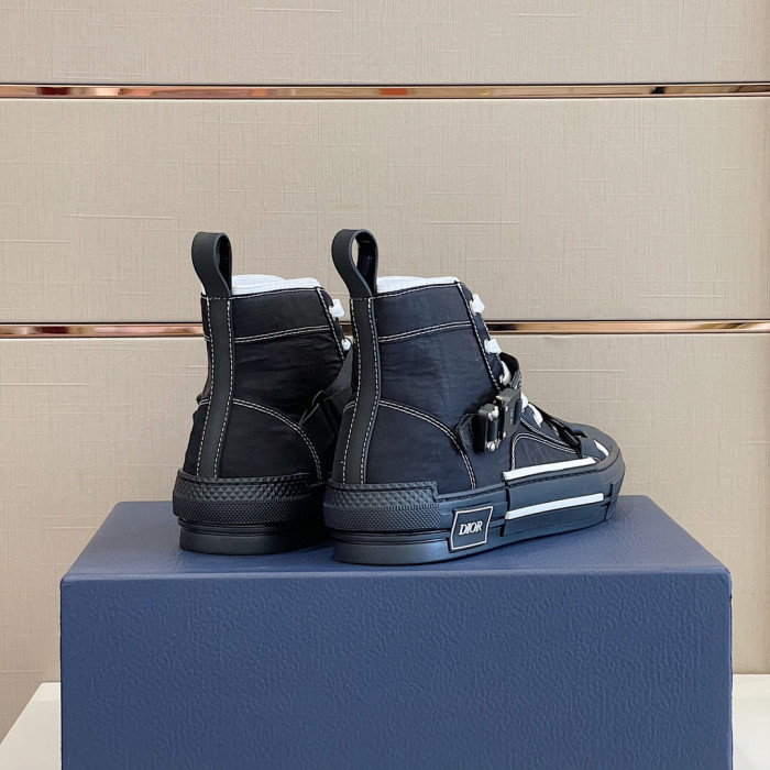 DIOR High-Top Lock Lace-Up Flats Shoes #nigo4782