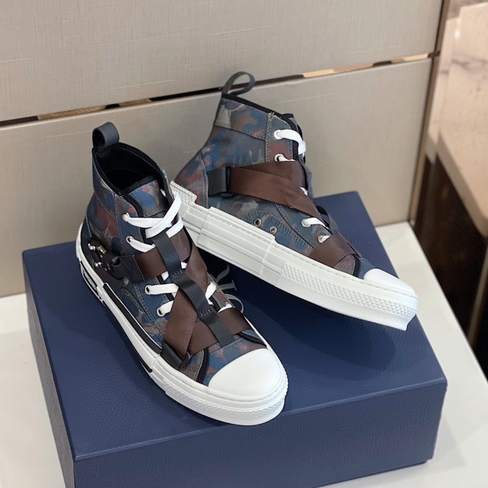 DIOR High-Top Lock Lace-Up Flats Shoes #nigo4782