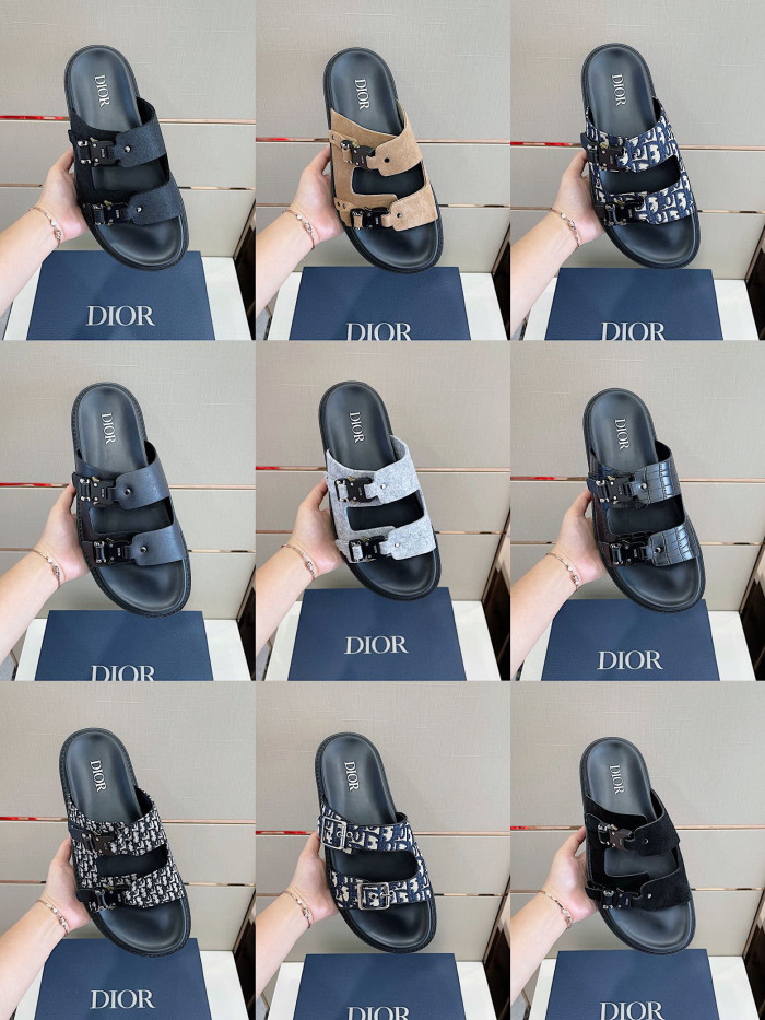 DIOR NIGO Summer Flat Sandals Wearing Slippers Outside #nigo94649