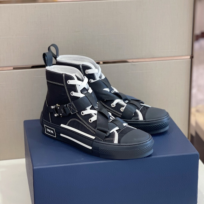 DIOR High-Top Lock Lace-Up Flats Shoes #nigo4782