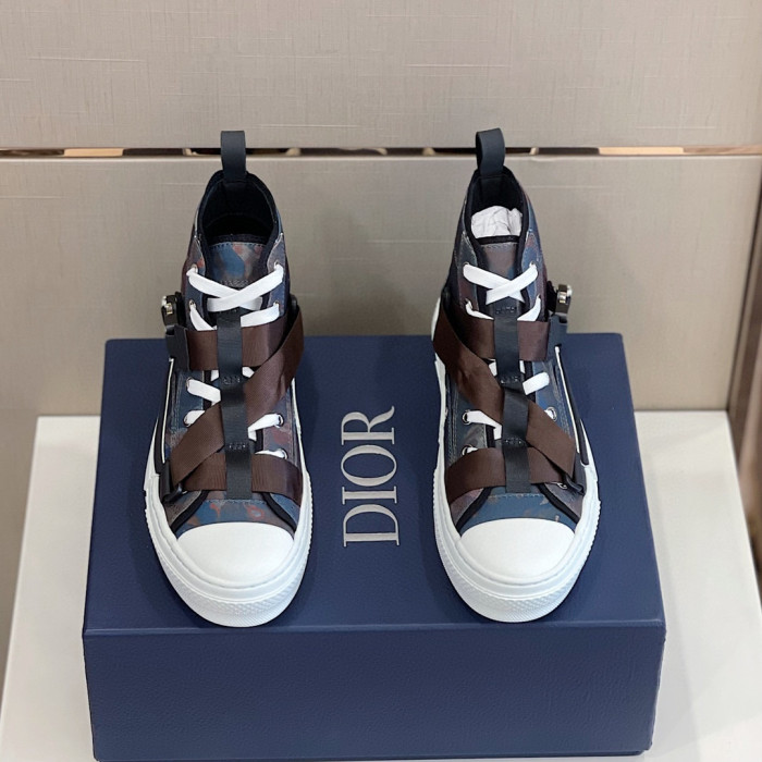 DIOR High-Top Lock Lace-Up Flats Shoes #nigo4782