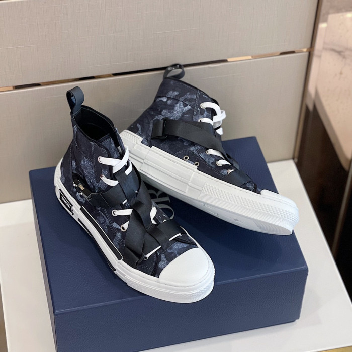 DIOR High-Top Lock Lace-Up Flats Shoes #nigo4782