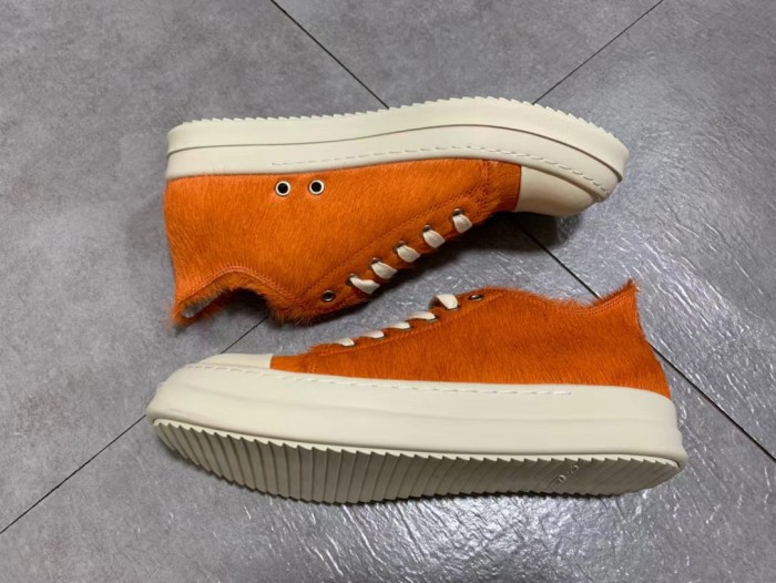 Rick Owens Mink Fur Cow Leather Lace up Boots Shoes #nigo56298