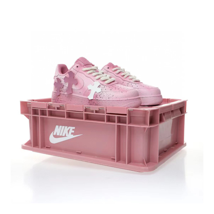Chrome Hearts Pink Splash Paint Flat Bottom Sports Shoes Sneakers #nigo56294