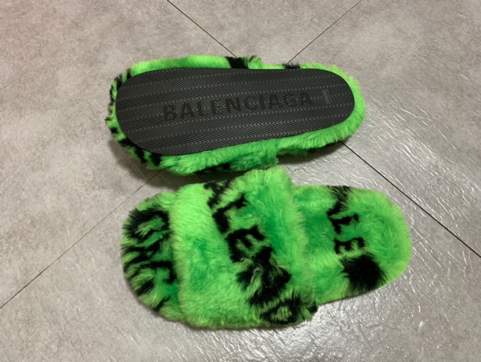 Balenciaga Men's Women's Letter Print Logo Plush Slipper Sandals Shoes #nigo51665