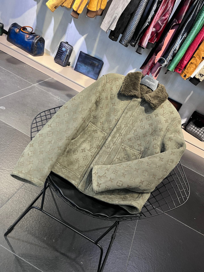 Louis Vuitton Shearling Tunic Leather Jacket Coat #nigo6461