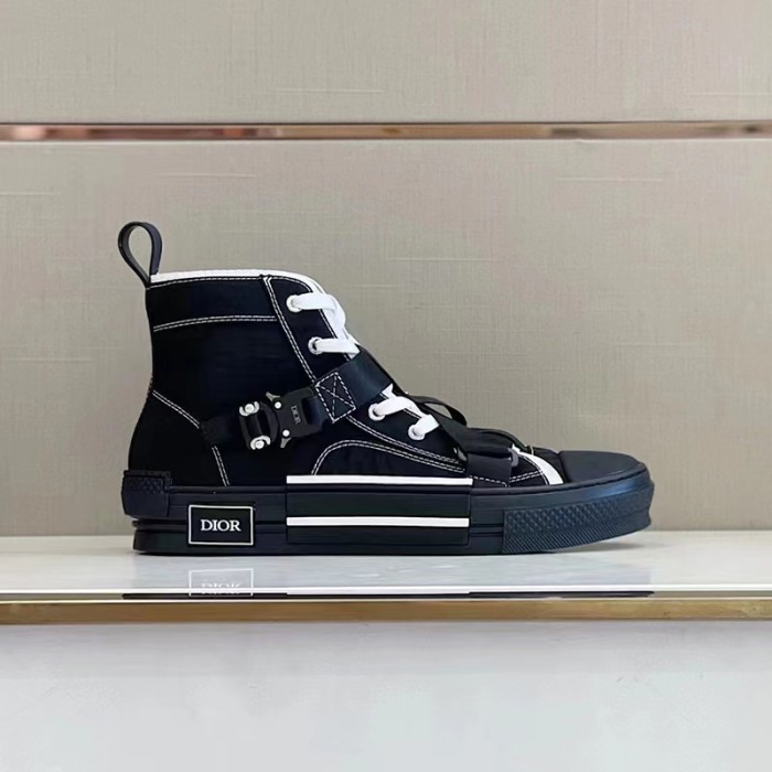 DIOR High-Top Lock Lace-Up Flats Shoes #nigo4782