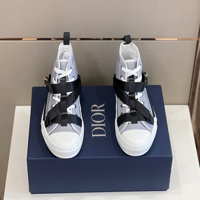DIOR High-Top Lock Lace-Up Flats Shoes #nigo4782