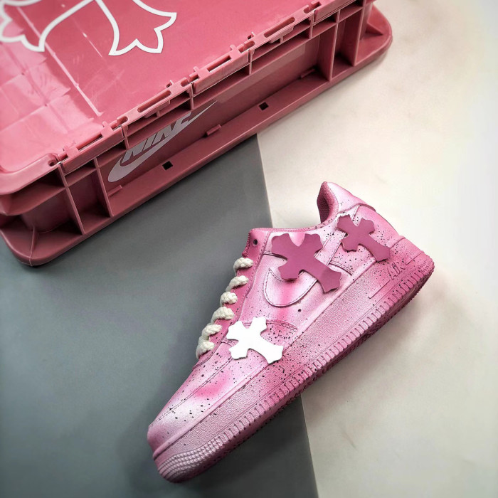 Chrome Hearts Pink Splash Paint Flat Bottom Sports Shoes Sneakers #nigo56294